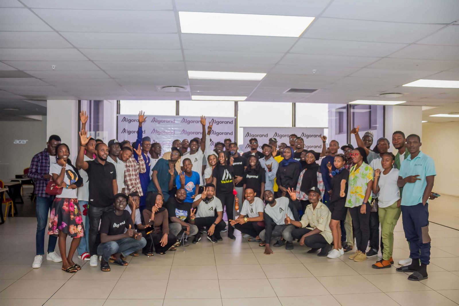 Participants gathered at a past community tech event